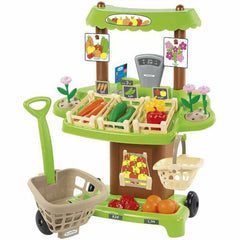 Jucarie educativa cu 35 piese stand de legume Bio cu cos de cumparaturi, Colectia 100% Chef, 1741