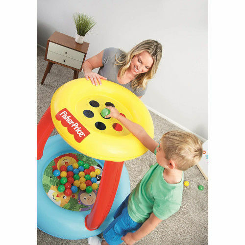 Centru BestWay de Joaca Gonflabil Fisher Price cu 15 Bile si Parasolar