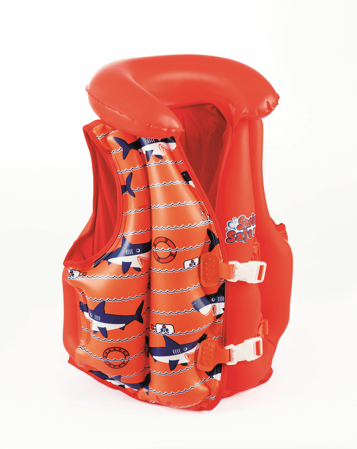 Vesta Gonflabila, cu guler gonflabil, cu 2 catarame, 51x46 cm, Bestway, 32156, roz