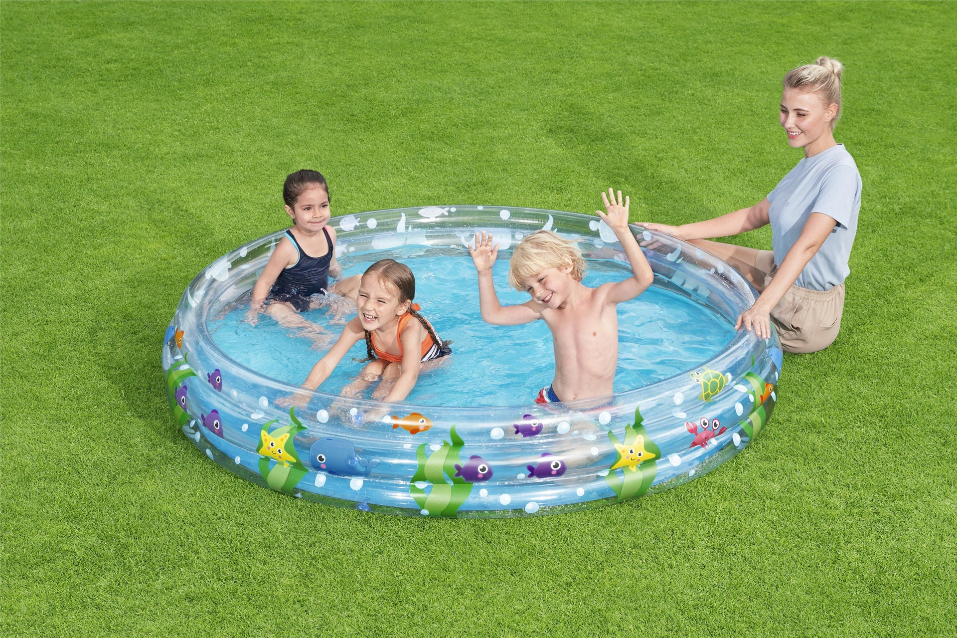 Piscina copii gonflabila, model cu pestisori,183x33 cm, Bestway, 51005