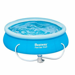 Piscina cu inel gonflabil Bestway 57268, dimensiune 2.44x0.66 m, strat Triplex PVC, pompa filtrare inclusa