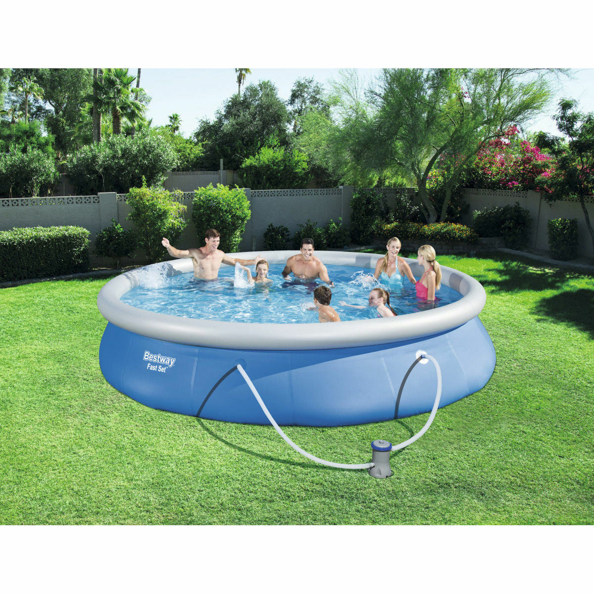 Piscina gonflabila Bestway Fast Set cu pompa de filtrare 457 x 84 cm