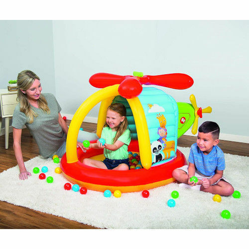 Centru BestWay de Joaca Fisher Price Elicopter cu 25 de Mingi