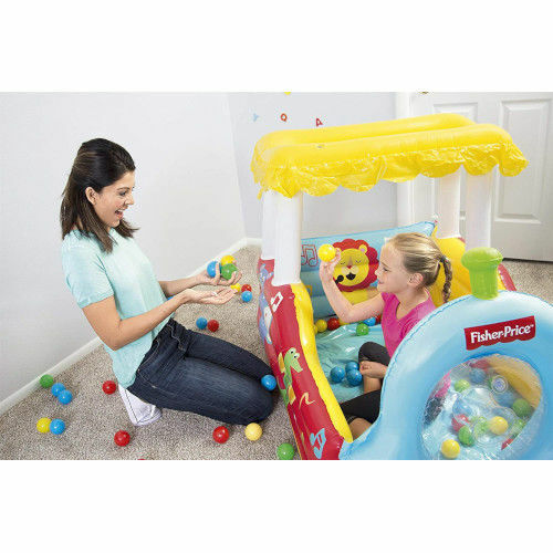 Centru BestWay de Joaca Trenuletul Gonflabil Fisher Price cu 25 Mingi