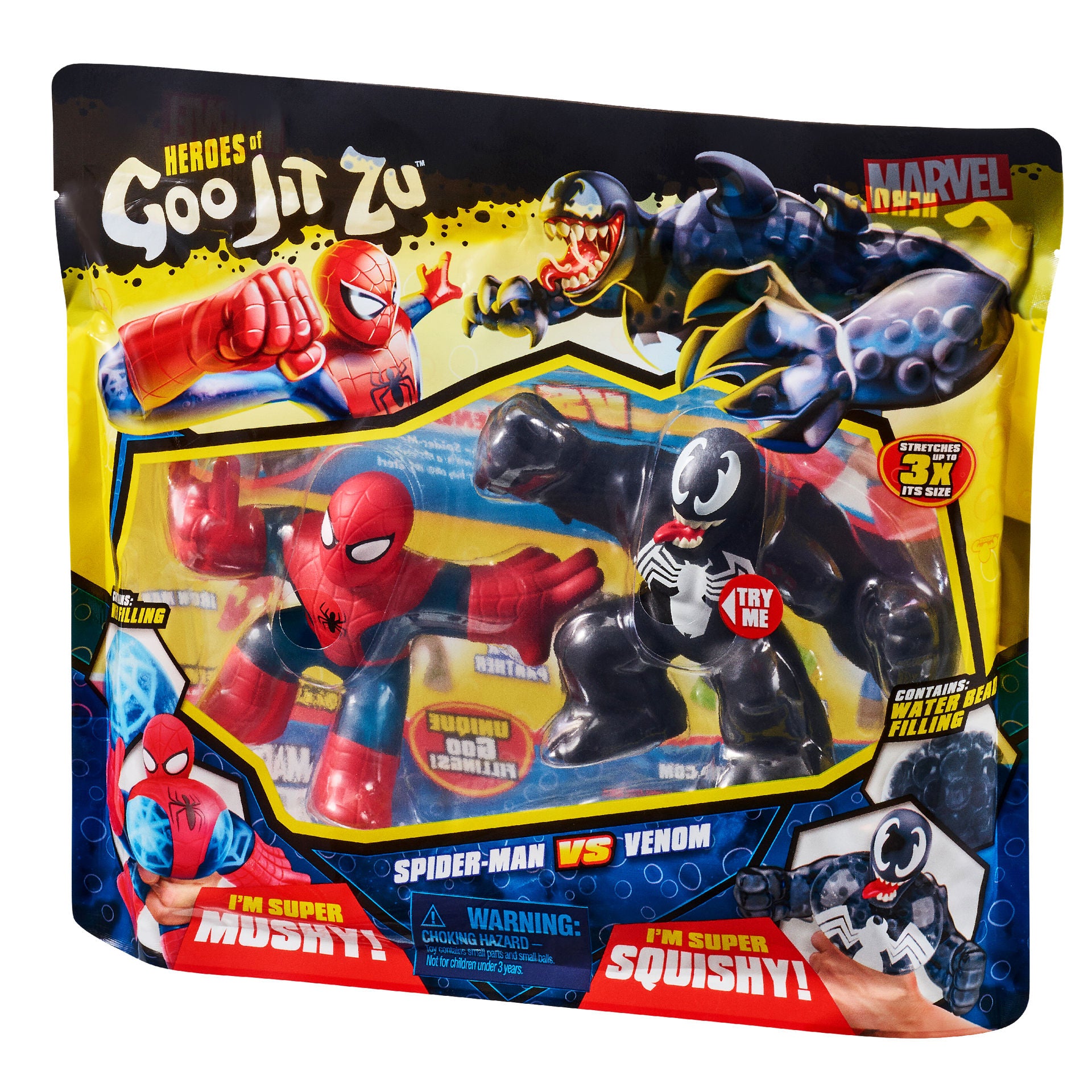 Figurina elastica Goo Jit Zu - Set 2 figurine eroi Marvel Spiderman vs Venom 41146