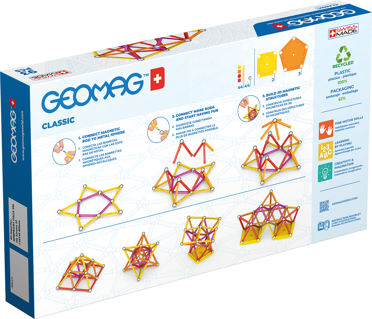 Geomag set magnetic 93 piese classic Green line, 273