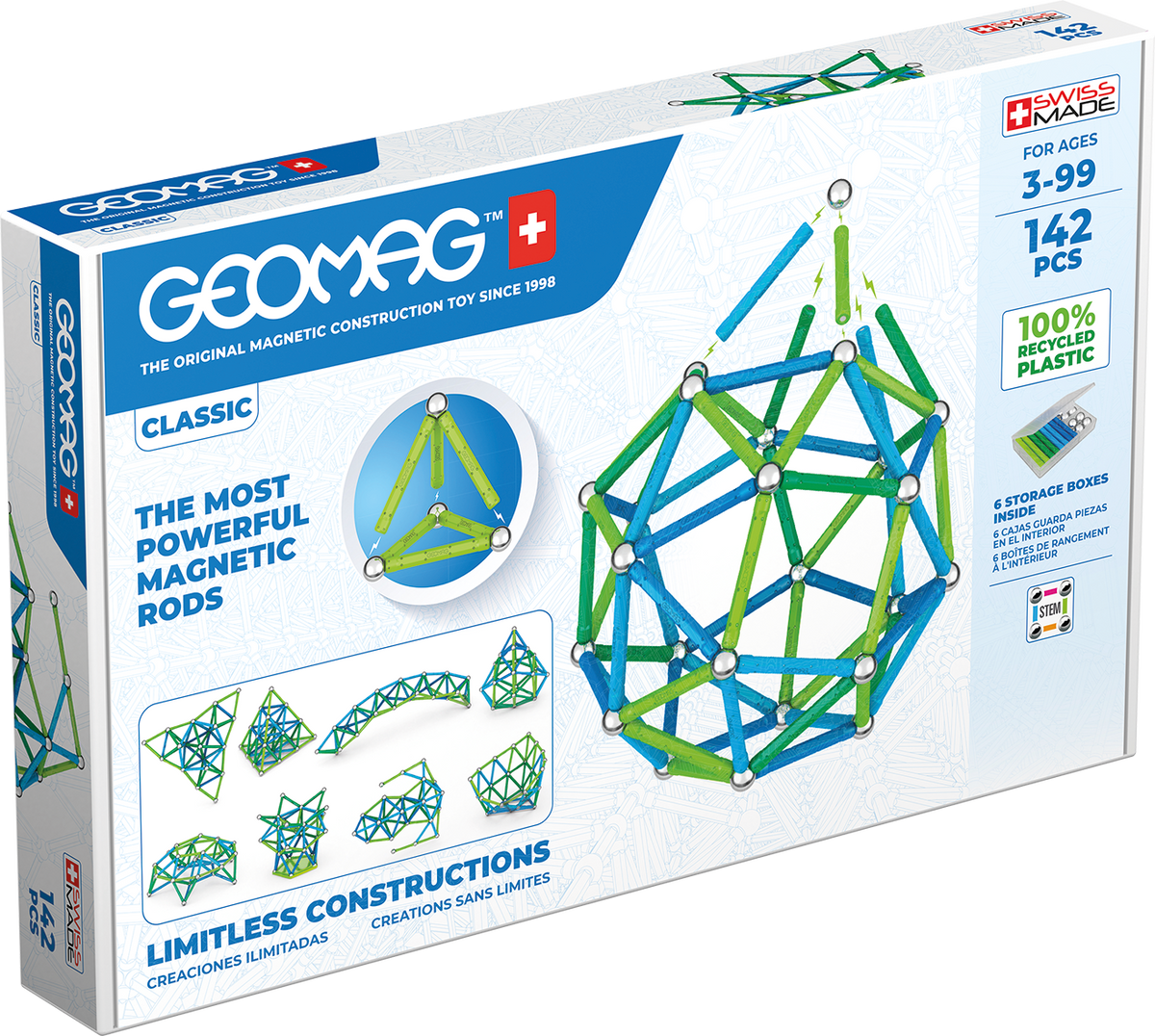 Geomag set magnetic 142 piese Classic, 274