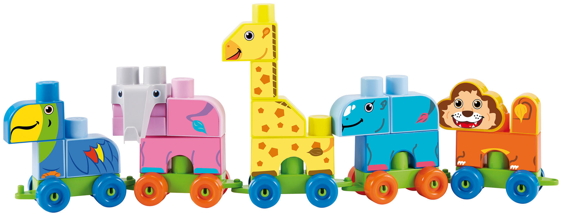 Joc de constructie trenulet cu animale, Ecoiffier