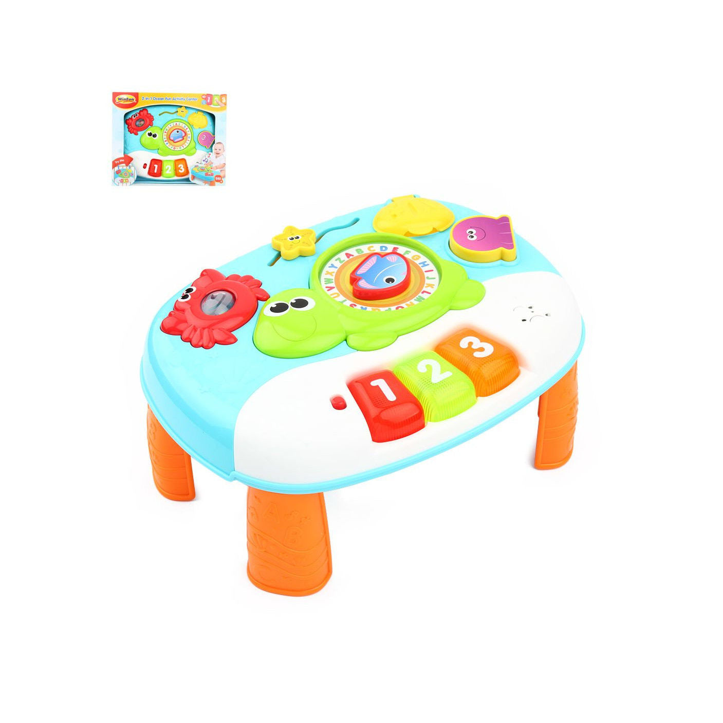 Centru de activitati 2 in 1 cu animalute din Ocean Winfun