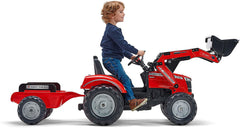 Tractor pentru copii Falk 4010AM, cu Remorca si Incarcator frontal, rosu