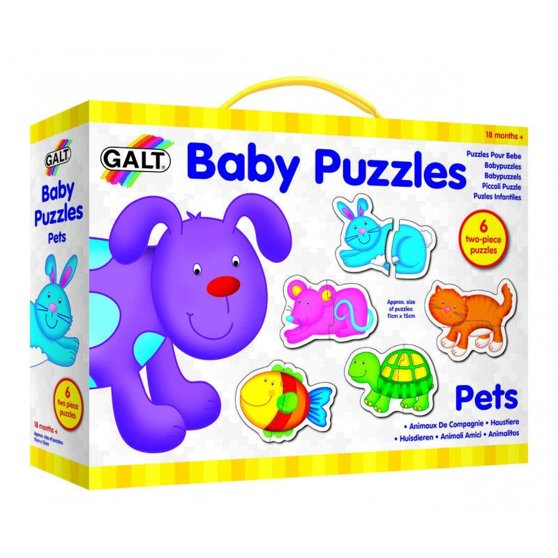 Set de 6 puzzle Baby Puzzle Galt, Animale de companie, 18 luni+