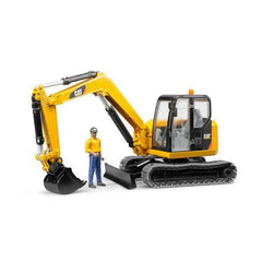 Mini excavator Bruder Cat cu Worker 02466