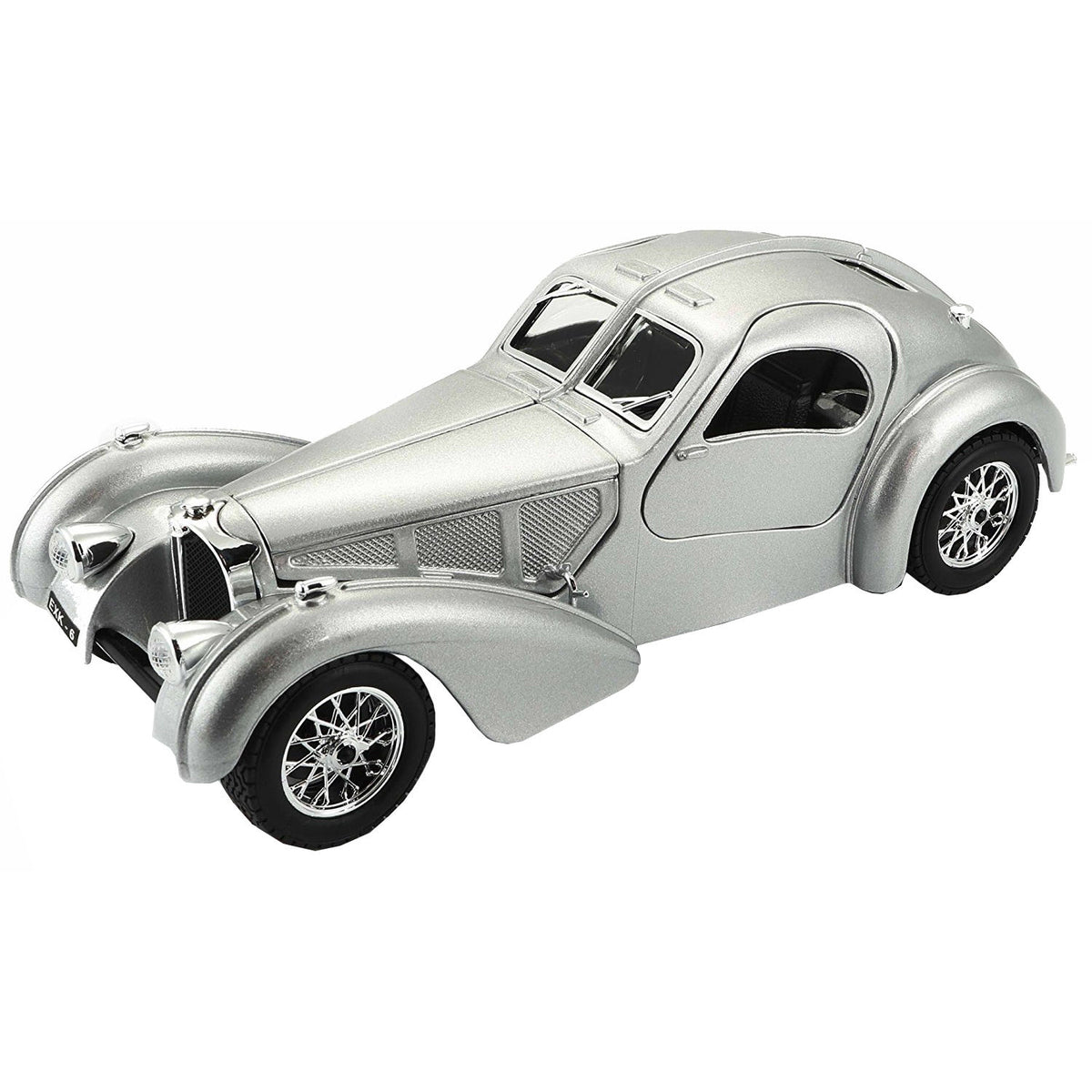 Macheta Masinuta Bburago 1:24 Bugatti Atlantic Argintiu, BB20001B-22092