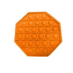 Jucarie antistres din silicon, Pop it now, forma octogon Portocaliu, 12.7 cm
