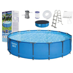 Piscina rotunda cu cadru metalic Bestway Steel Pro Max 427x107cm, 11 in 1, toate accesoriile incluse