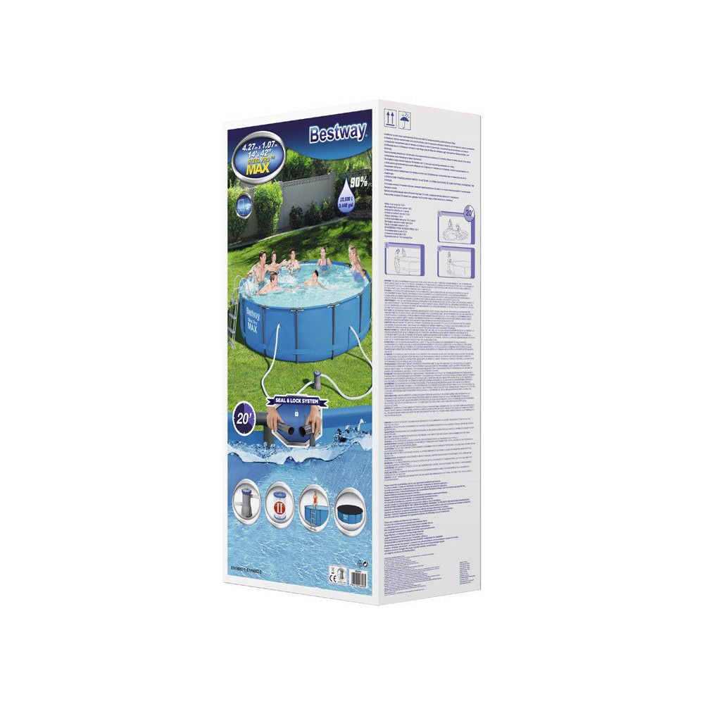 Piscina rotunda cu cadru metalic Bestway Steel Pro Max 427x107cm, 11 in 1, toate accesoriile incluse