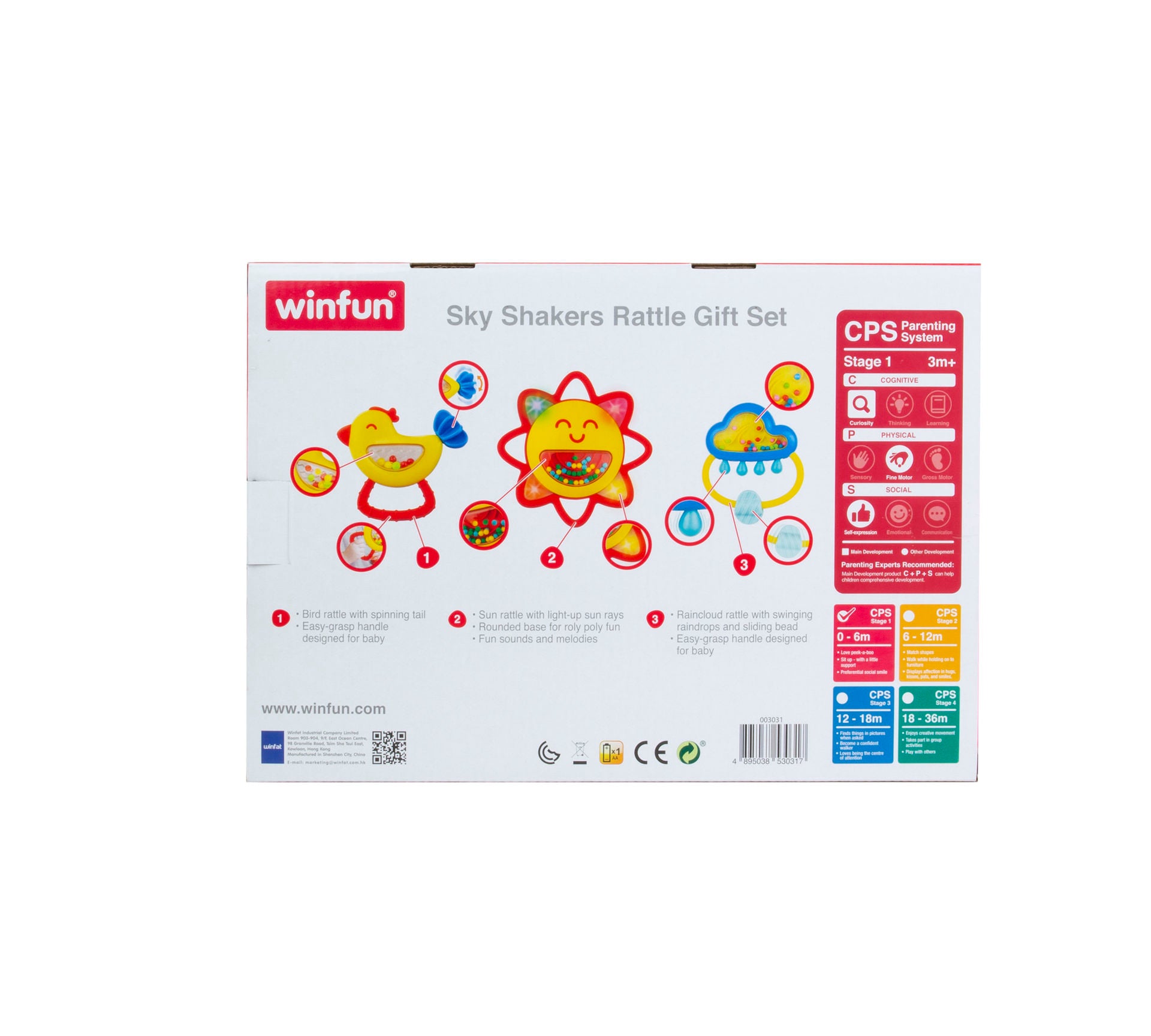 Set 3 jucarii zornaitoare pentru bebelusi, Winfun, 3031