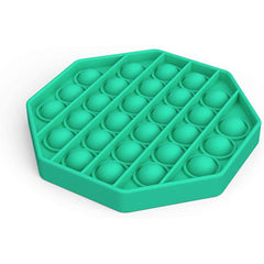 Jucarie antistres din silicon, Pop it now, forma octogon Verde, 13 cm, Urban Trends ®