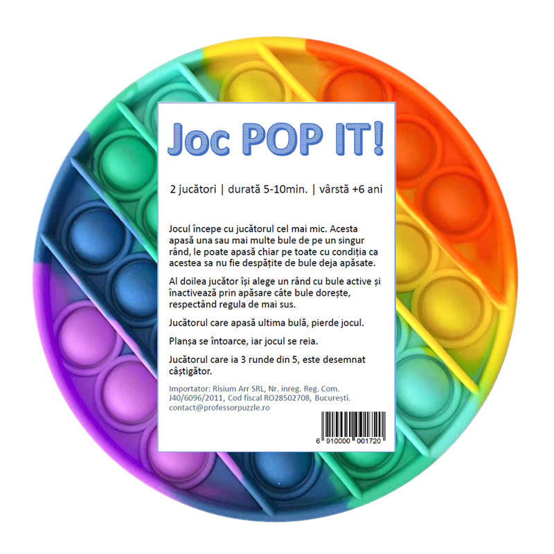 Jucarie senzoriala antistres, Pop It Now, disc multicolor, 13 cm