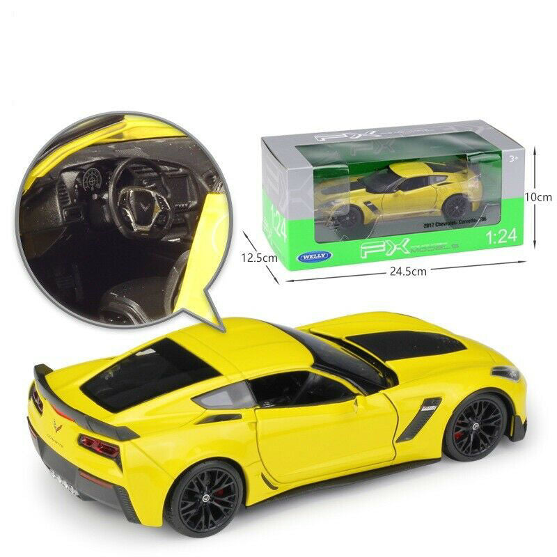 Macheta Auto Welly  1:24 Chevrolet Corvette Z06 Galben (2017), 24085