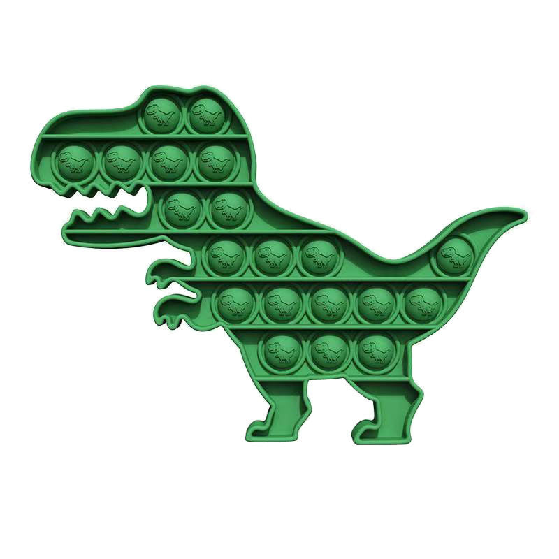 Jucarie antistres din silicon,  Pop it now, forma dinozaur, verde, 20.4 x 14.8 x 1.5 cm