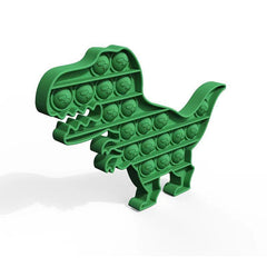 Jucarie antistres din silicon,  Pop it now, forma dinozaur, verde, 20.4 x 14.8 x 1.5 cm