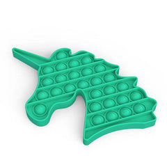 Jucarie antistres din silicon, Pop it now, forma unicorn Turcoaz , 13 cm,