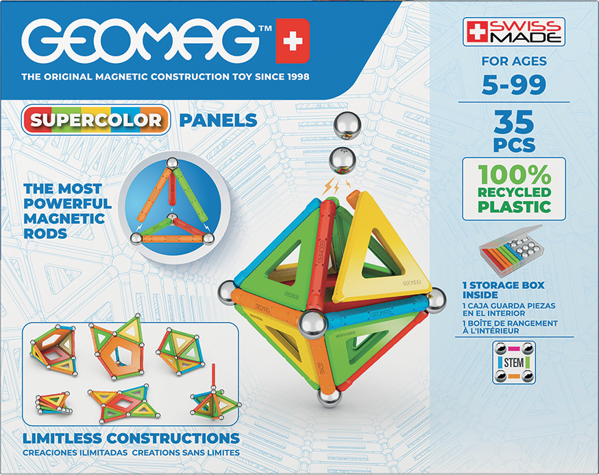 Geomag set magnetic 35 piese Supercolor Panels Recycled, 377