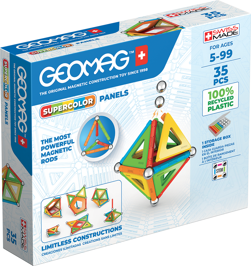 Geomag set magnetic 35 piese Supercolor Panels Recycled, 377