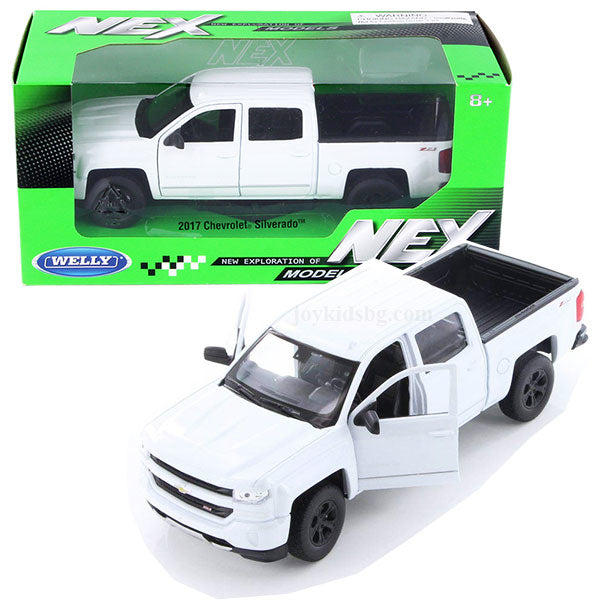 Macheta auto Chevrolet Silverado, alb, 1:24 Welly, 24083W