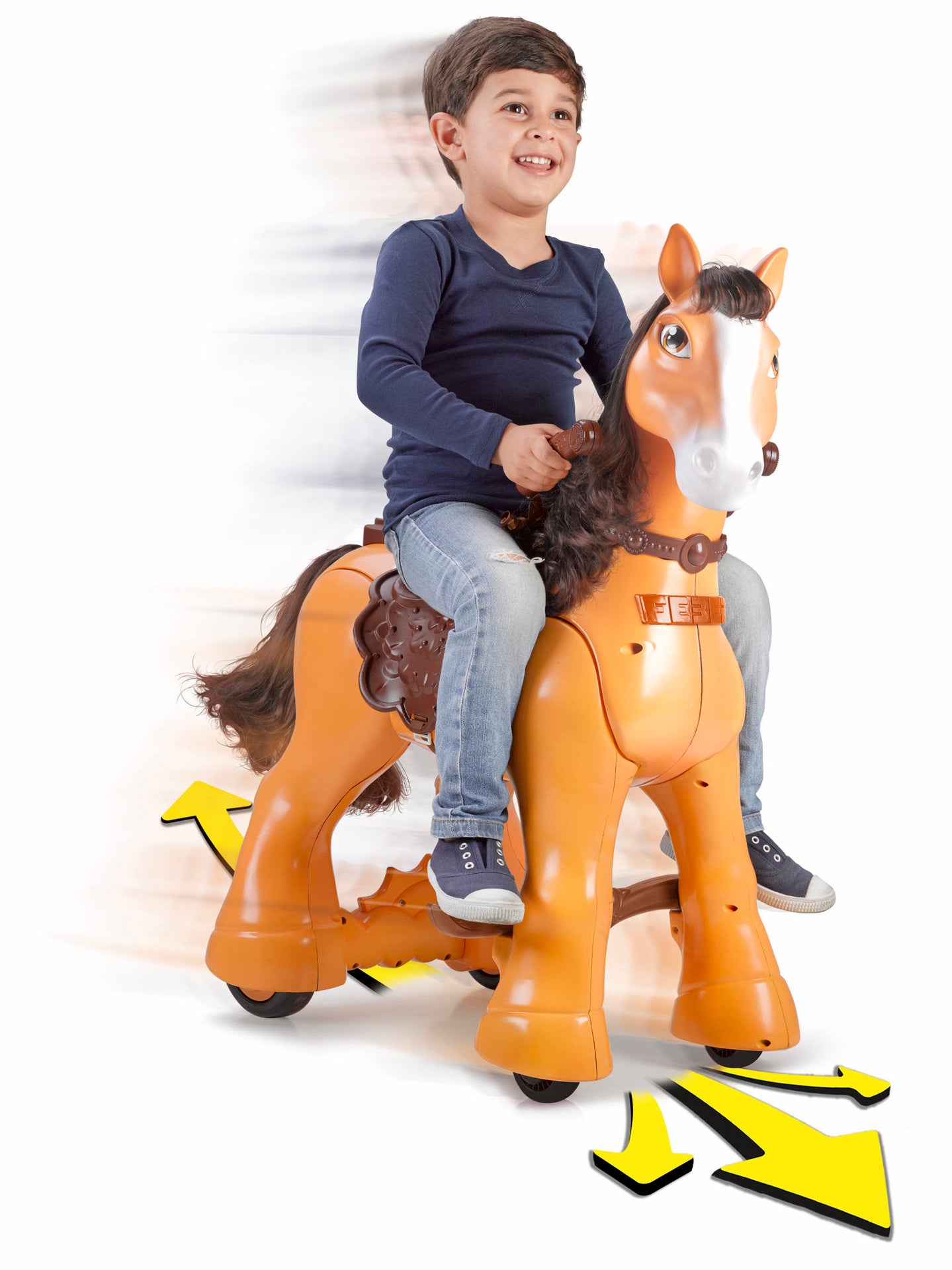 Ride-on Calutul meu salbatic, cu acumulator 12 V, Feber, 12000