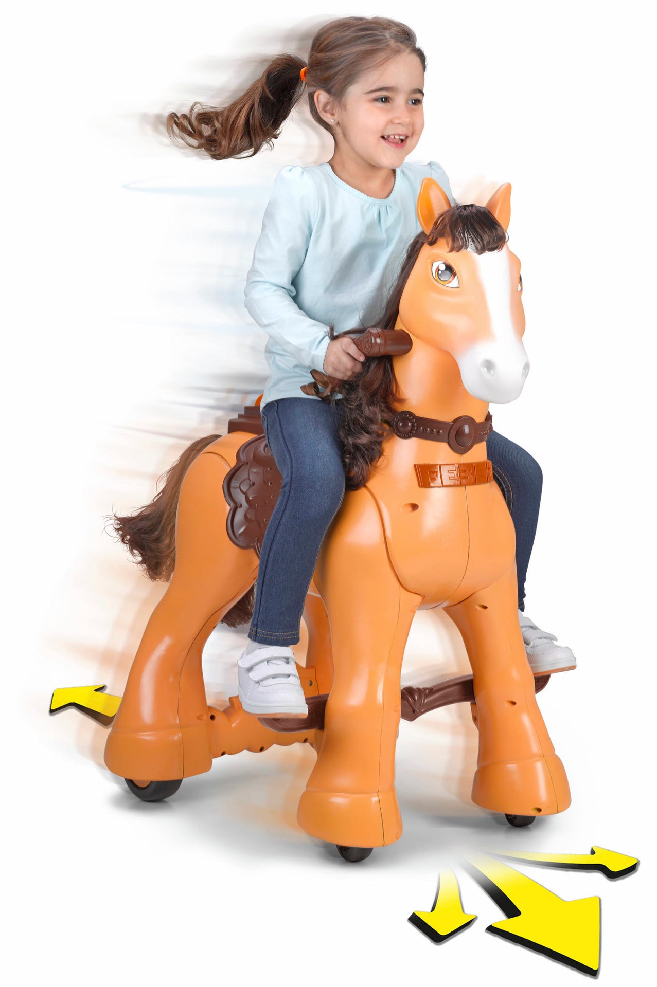 Ride-on Calutul meu salbatic, cu acumulator 12 V, Feber, 12000