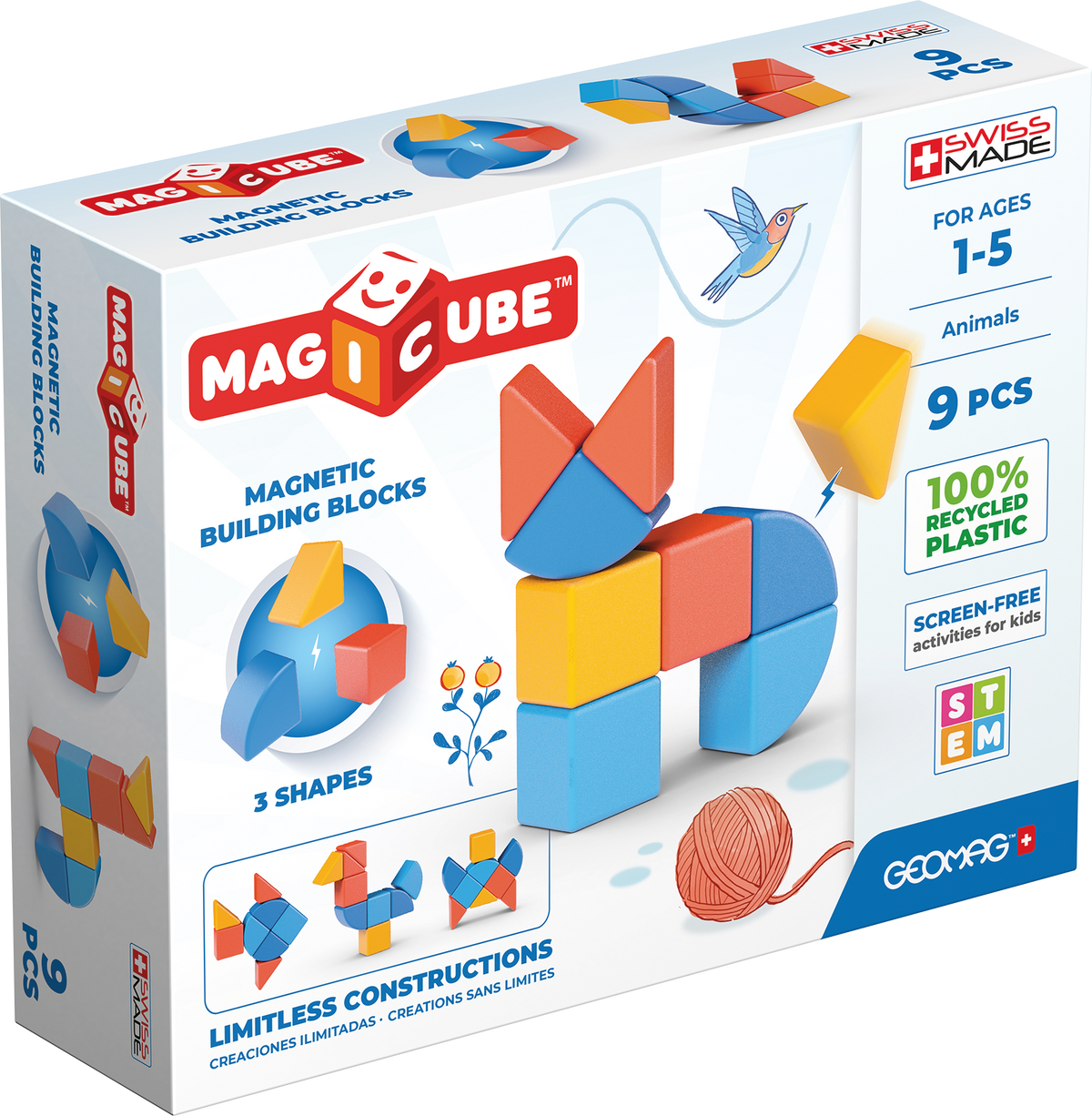 Magicube set magnetic 9 piese  Animale 201