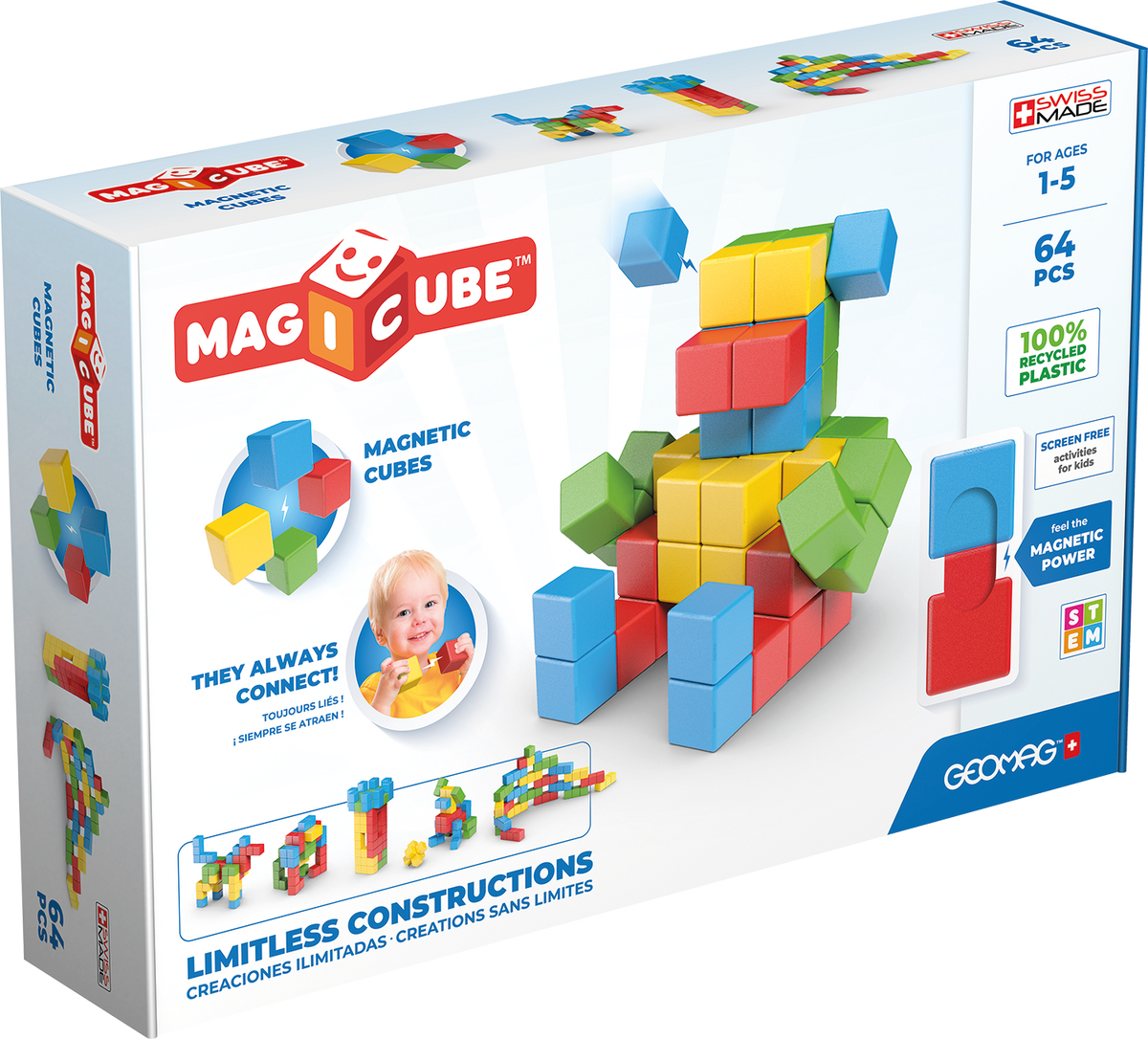 Magicube set magnetic 64 piese Animale 069