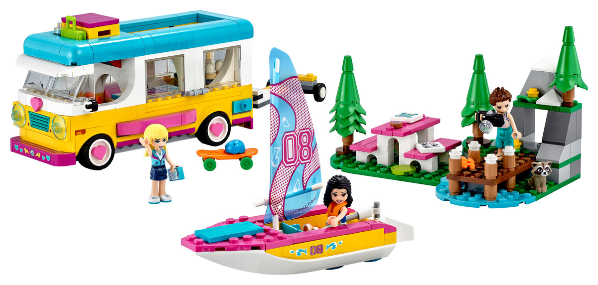 LEGO® Friends  Furgonetă de camping și barcă cu pânze 41681