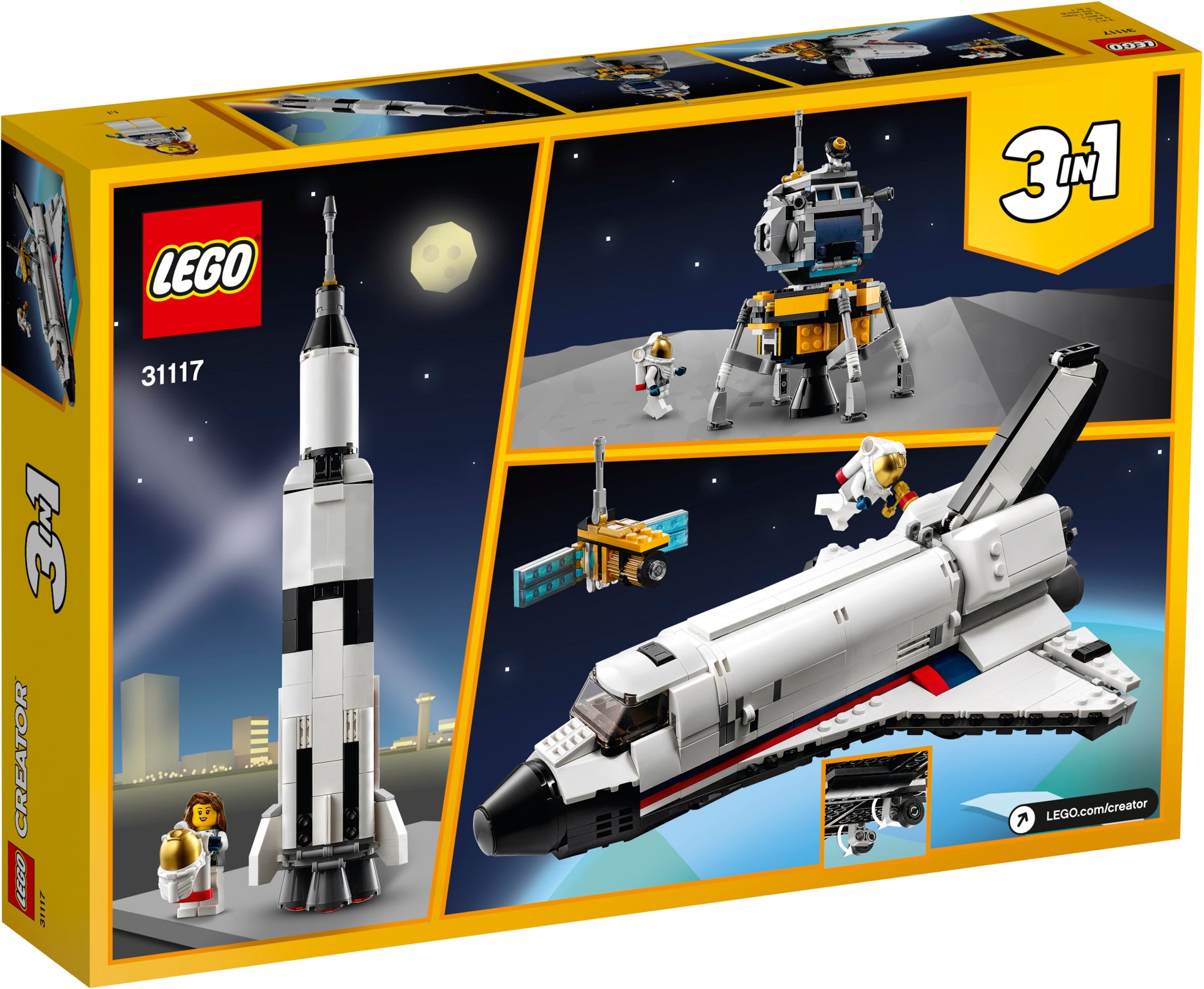 LEGO® Creator 3 în 1 - Aventură cu naveta spațială, 31117