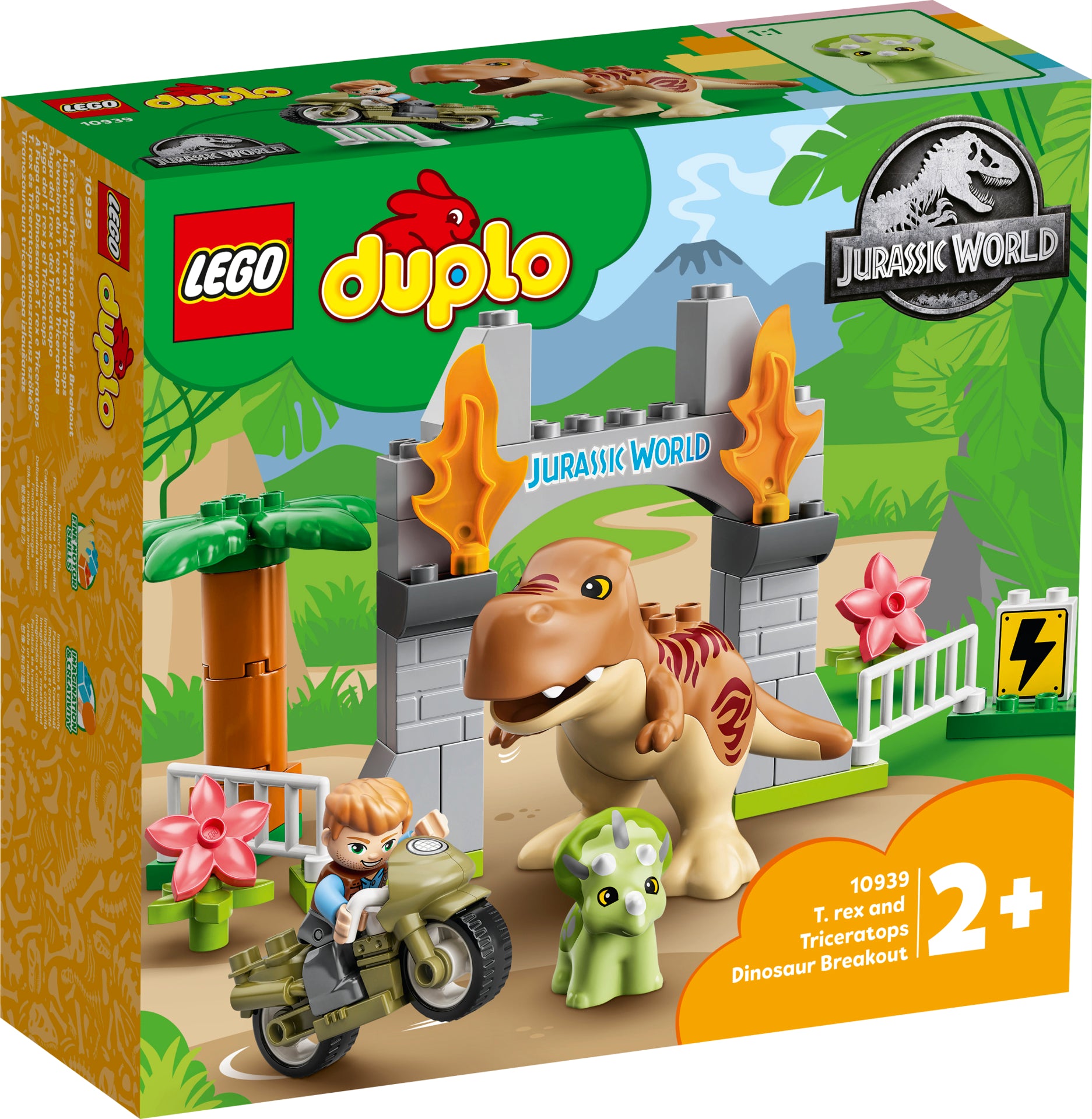 LEGO® DUPLO®  Evadarea dinozurilor T. rex și Triceratops 10939