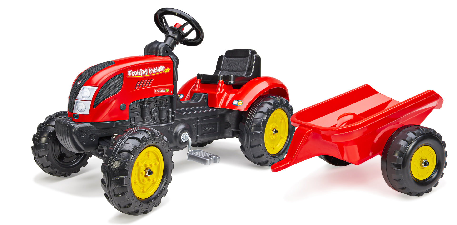tractor cu pedale copii Tractor cu pedale si remorca pentru copii, Falk ,Rosu, 2058L – PEAK TOYS DISTRIBUTION