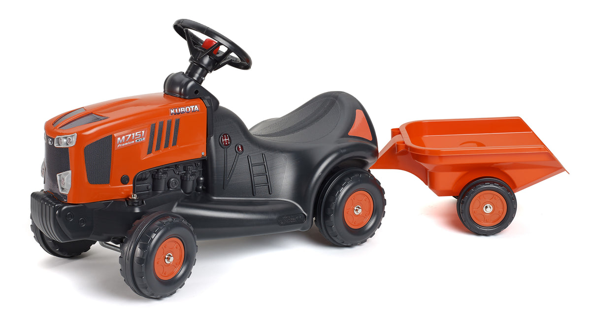 Jucarie Tractor Kubota pentru copii cu remorca, Falk, 3060B