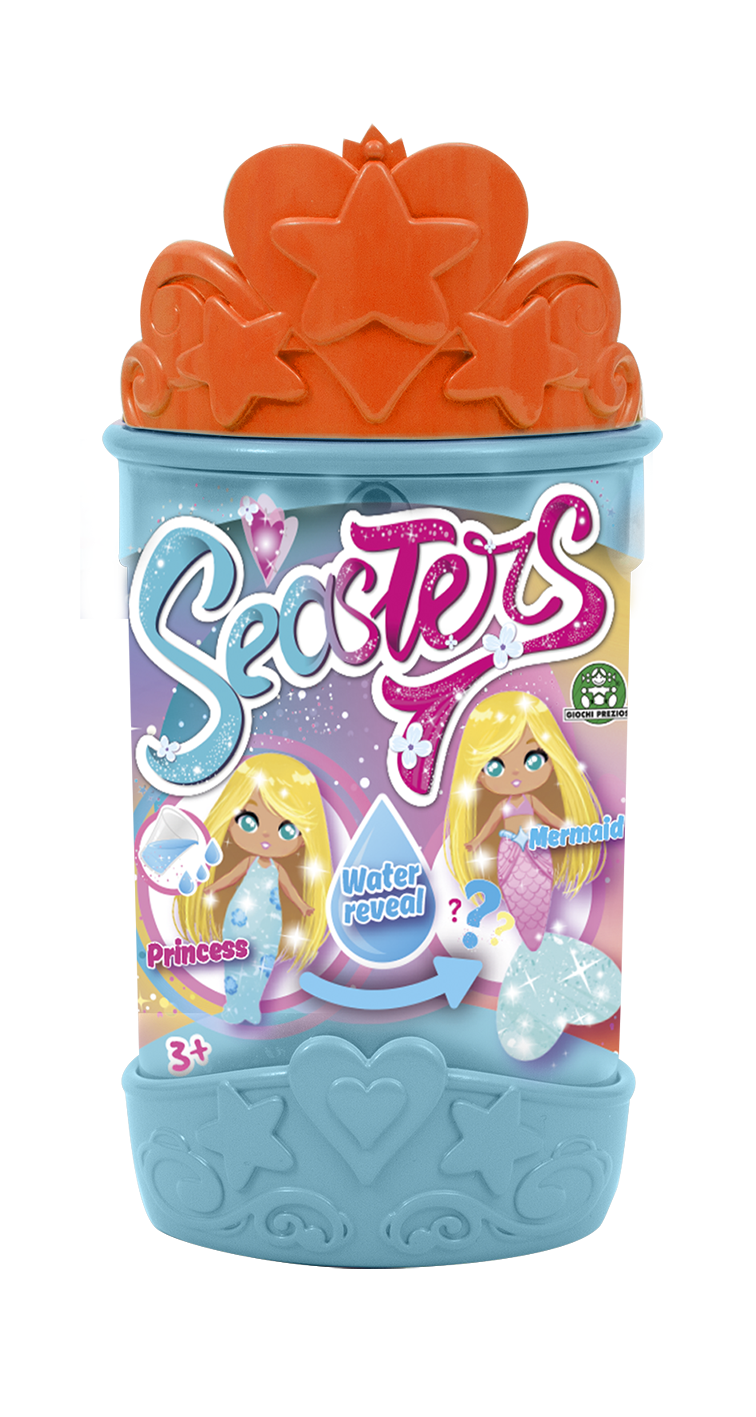 Mini papusa sirena colectibila, Seasters, EAT00000, portocaliu