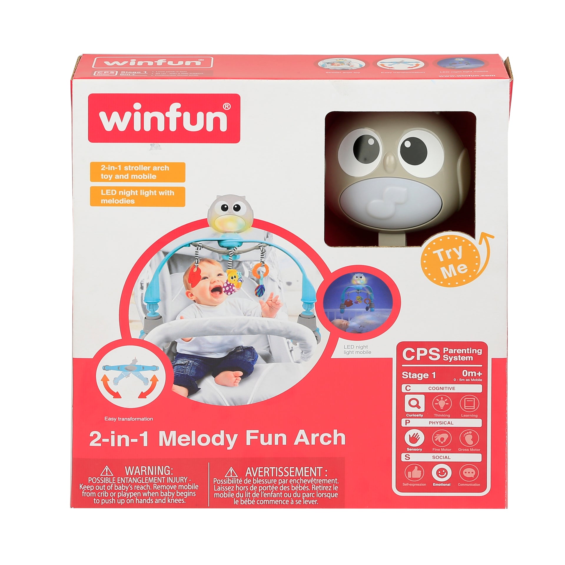 Arcada muzicala pentru carucior sau patut,cu lumini si carusel, Winfun, 0865