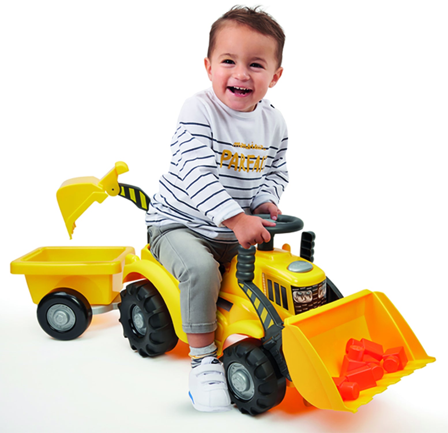 Tractoras cu remorca, excavator si incarcator, Backhoe Ride on Maxi Abrick, Ecoiffier, 7850