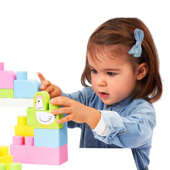 Joc de construit în cutie cu animăluțe, Farm Animals Barrel Maxi Abrick Ecoiffier, 7880