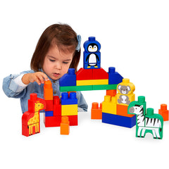 Joc de construit in cutie cu animalute, Maxi Abrick Box Safari, Ecoiffier, 7881