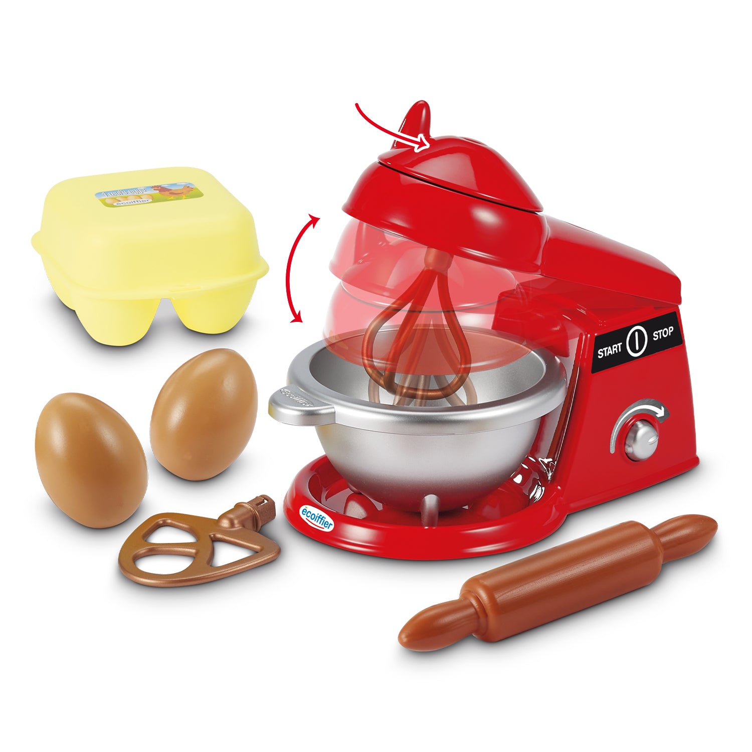 Robot de bucatarie, Pastries Ecoiffier, cu prajituri si 21 accesorii, 2522