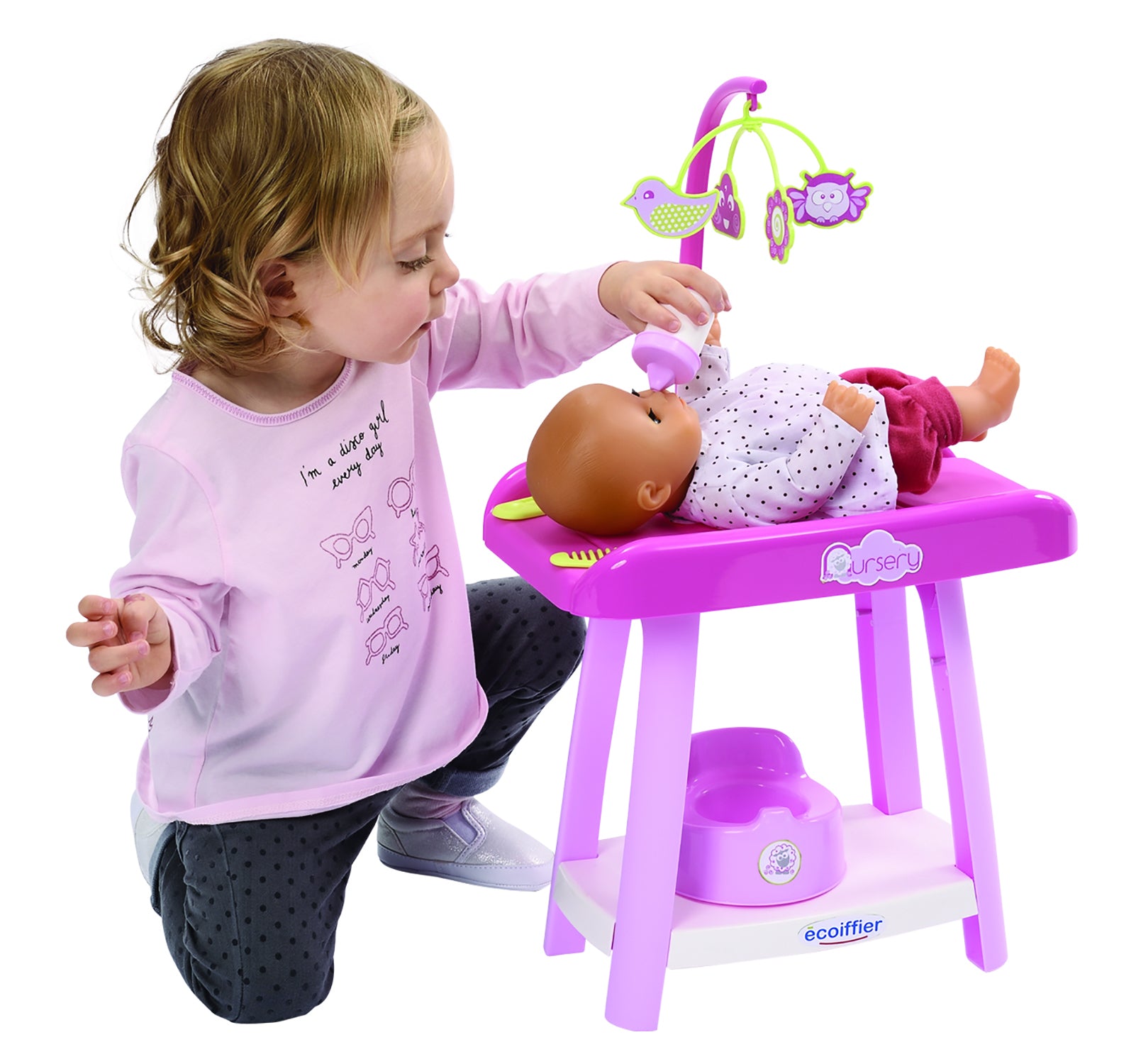 Set Ecoiffier Scaun de Masa, Cadita si Masuta de Infasat Nursery, 2878