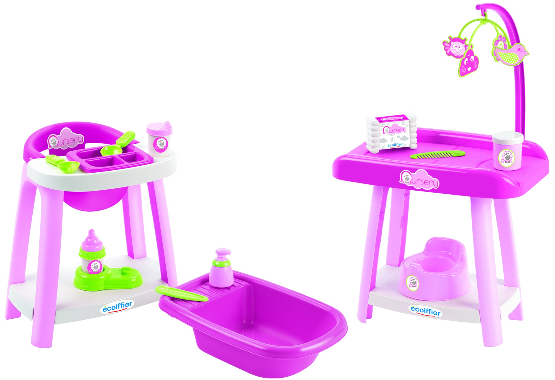 Set Ecoiffier Scaun de Masa, Cadita si Masuta de Infasat Nursery, 2878