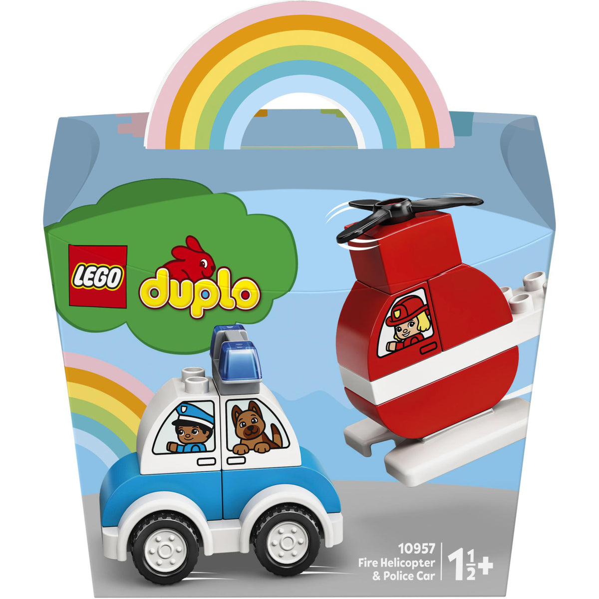 LEGO DUPLO - Elicopter de pompieri si masina de politie 10957, 14 piese