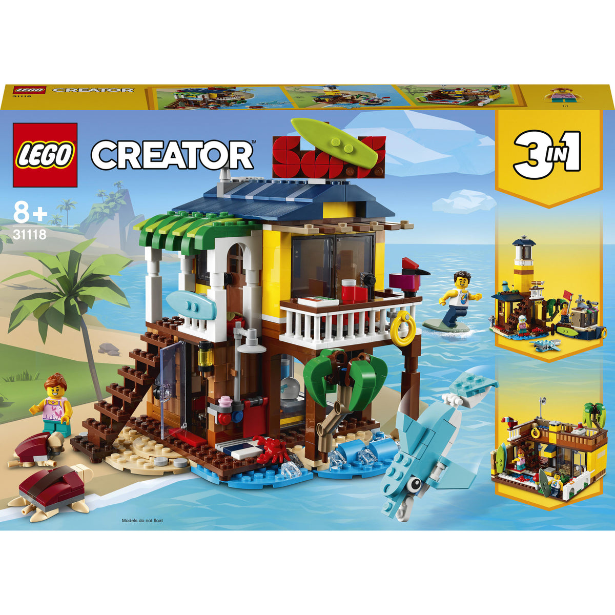 LEGO Creator 3 in 1 - Casa de pe plaja a surferilor 31118, 564 piese