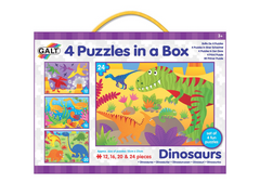 Set 4 puzzle-uri Dinozauri 12, 16, 20, 24 piese Galt